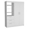 Tuhome Kenya 3 Drawers Armoire, Double Door, 3-Tier Shelf, White CLB8962 - alternate 1